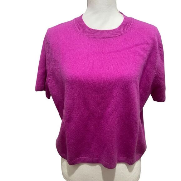 NWT REVOLVE One Grey Day Cashmere short sleeve sweater womens size large - Picture 1 of 7